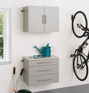 2-Piece Upper Cabinet and Drawer Base Garage Wall Cabinets