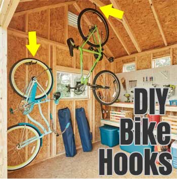 DIY Bike Hooks for Walls or Ceiling - Chap and Easy Way to Hang and Organize Your Bikes in the Garage
