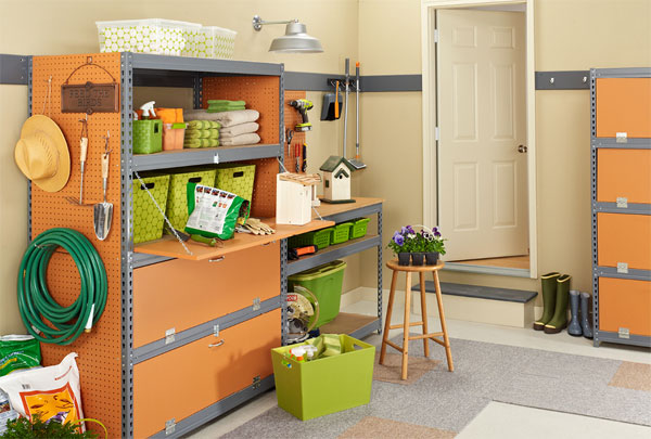 Garage Cabinet with Hidden Fold-Down Table