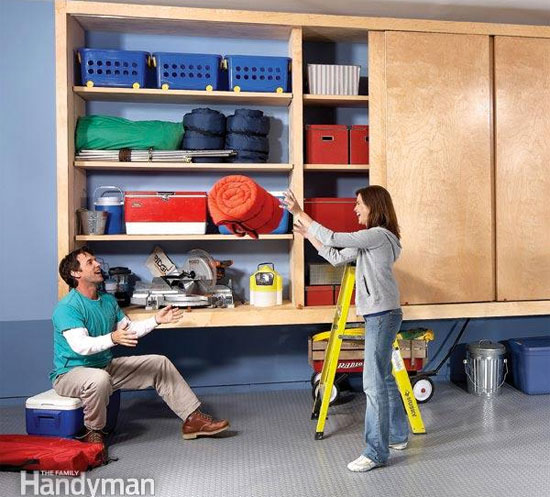 Garage Cabinet Closet with Sliding Doors