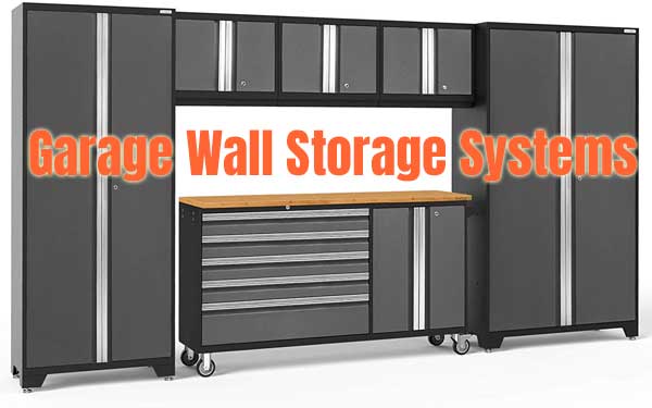 Garage Wall Storage Systems with Lockers, Cabinets, Tool Drawers and Workbench