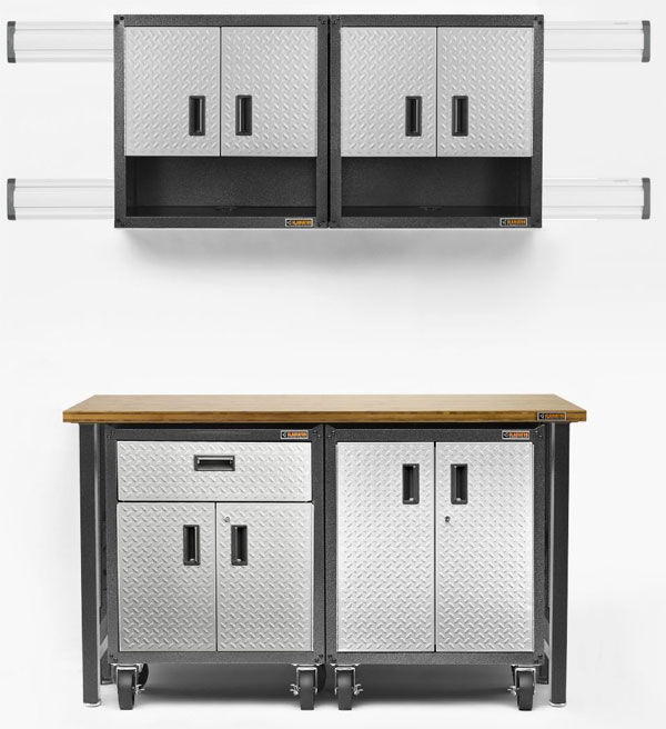 Gladiator Storage System with Adjustable Workbench