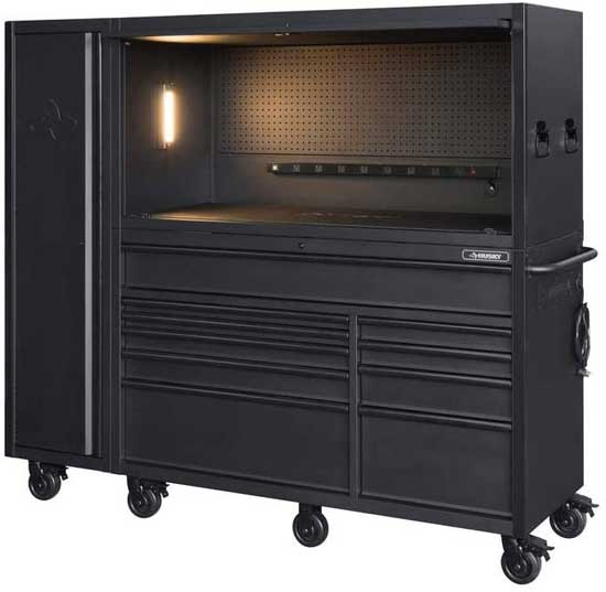 Husky Tool Cabinet on Wheels with Light
