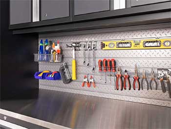 NewAge Slatwall Backsplash Optional Accessory to Garage Cabinet Kits