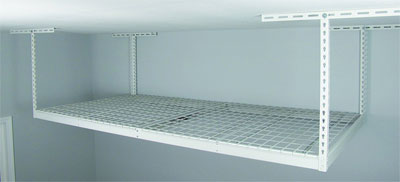 Empty 8 x 4 Overhead Storage Rack in Garage