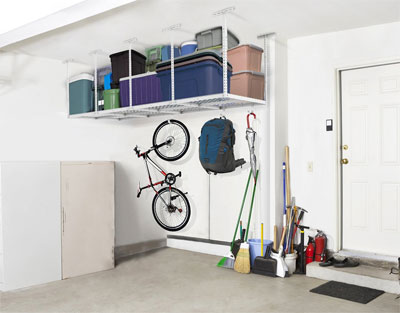 Overhead Storage Rack in Garage