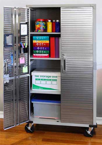 Interior Adjustable Shelves of the Tall Metal Storage Cabinet