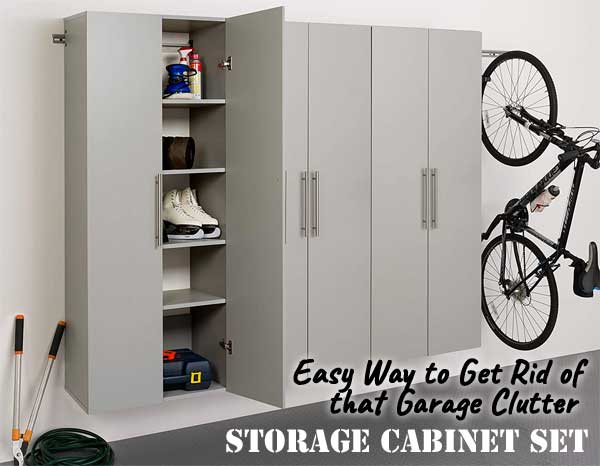 Wall Hanging Garage Storage Cabinet Set, Overhead Storage Cabinets For Garage