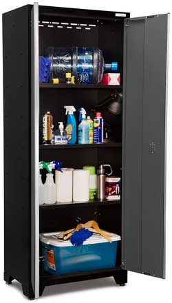 Tall Garage Storage Locker with 3 Adjustable a Removable Shelves