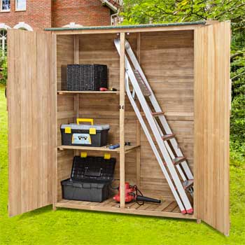 Removable Shelves and Doors on Rustic Wooden Shed
